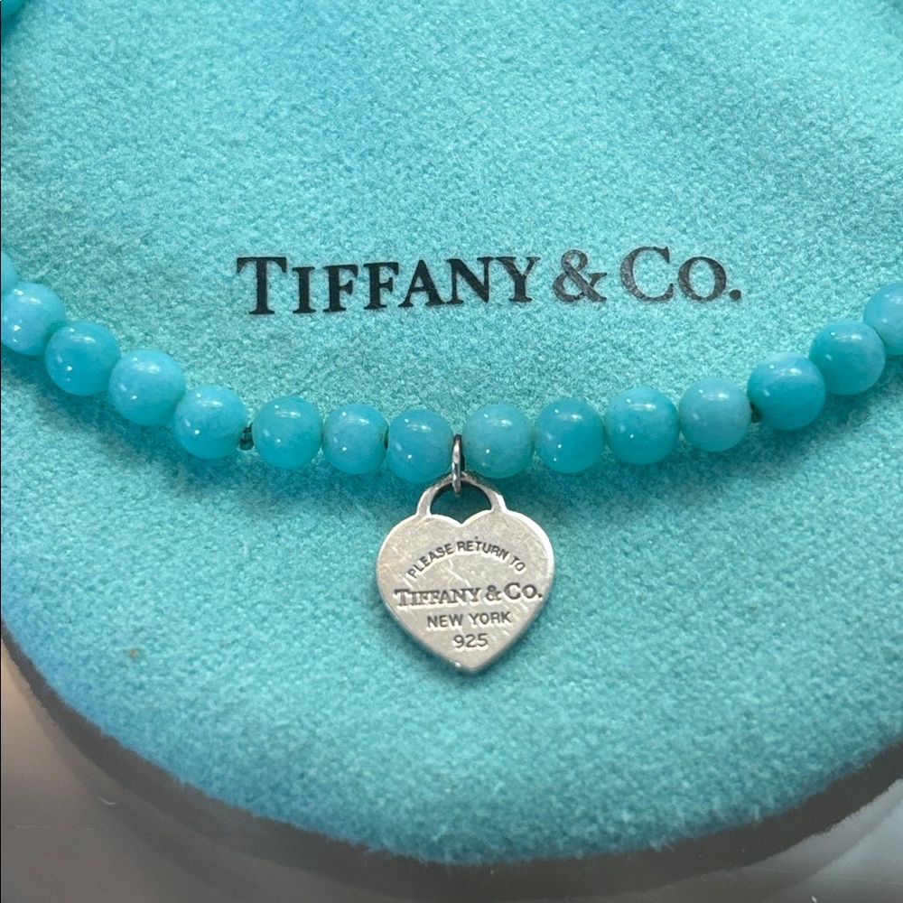 Tiffany & Co. Sterling Silver Amazonite Return to Tiffany Heart Tag Bracelet - Picture 2 of 4